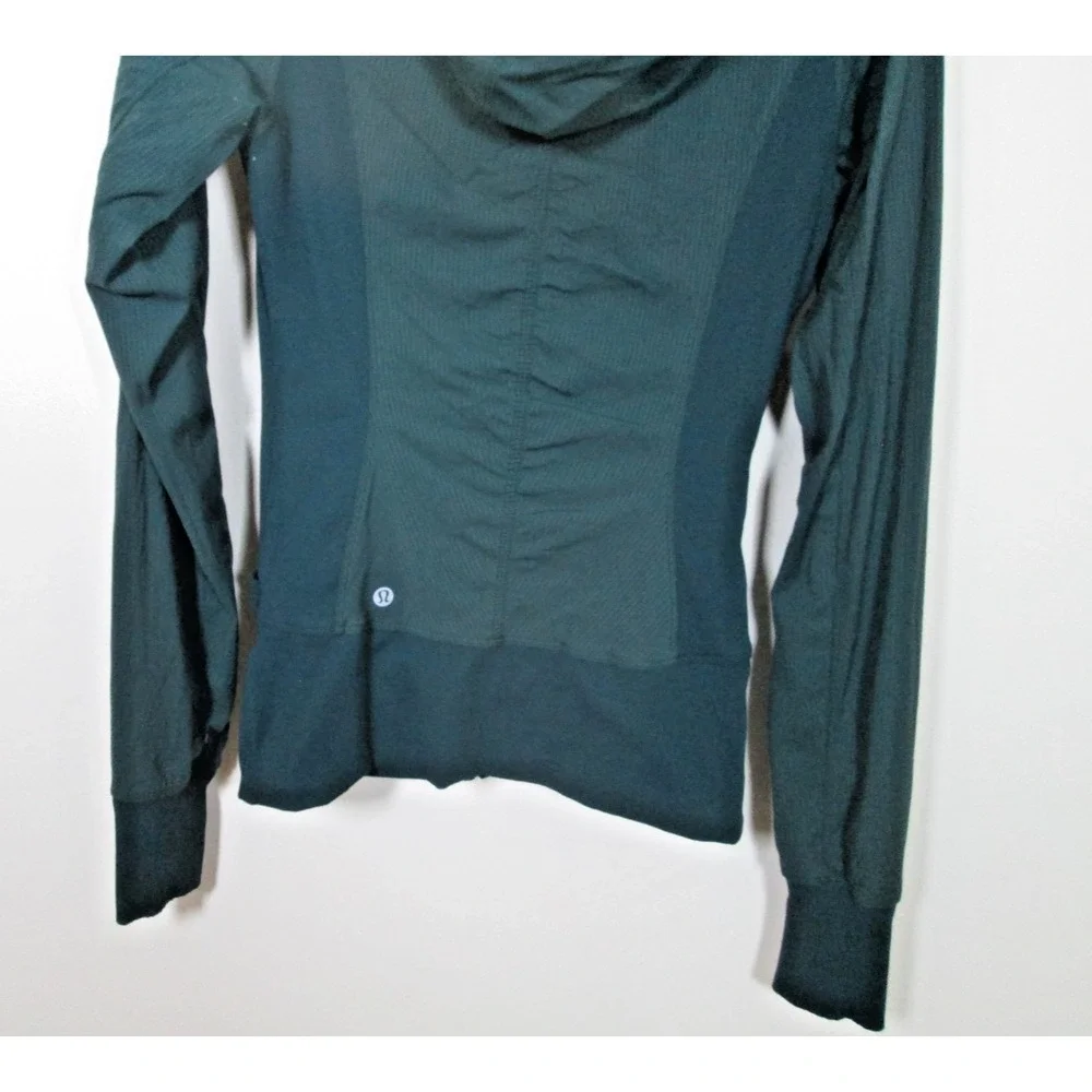 Lululemon Jacket Size 4 Green In Flux Reversible Hooded Zip Up Fitted Activewear